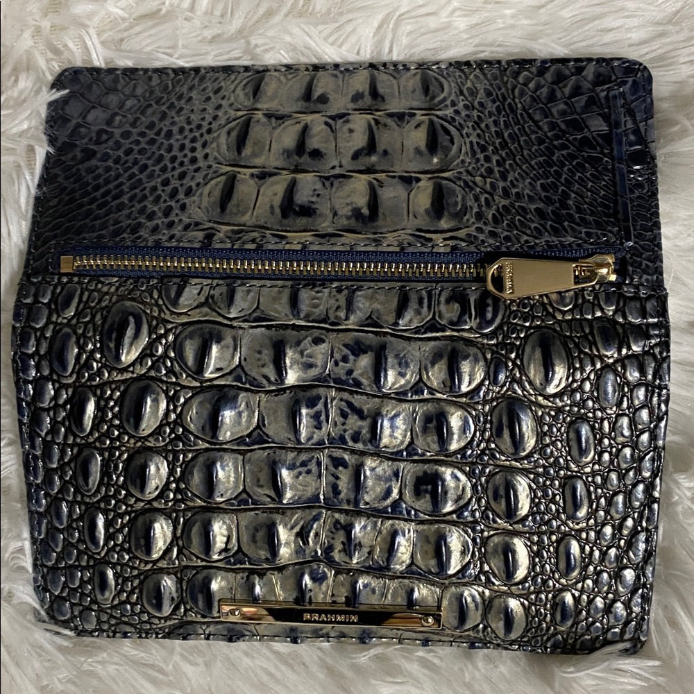 Brahmin Twilight Blue Croc Embossed Wallet. - Picture 4 of 4
